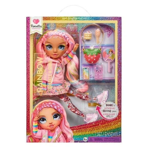 Rainbow High Sparkle And Shine Rosetta 11" Doll Liquid Sparkles Legs Pink - Picture 1 of 13